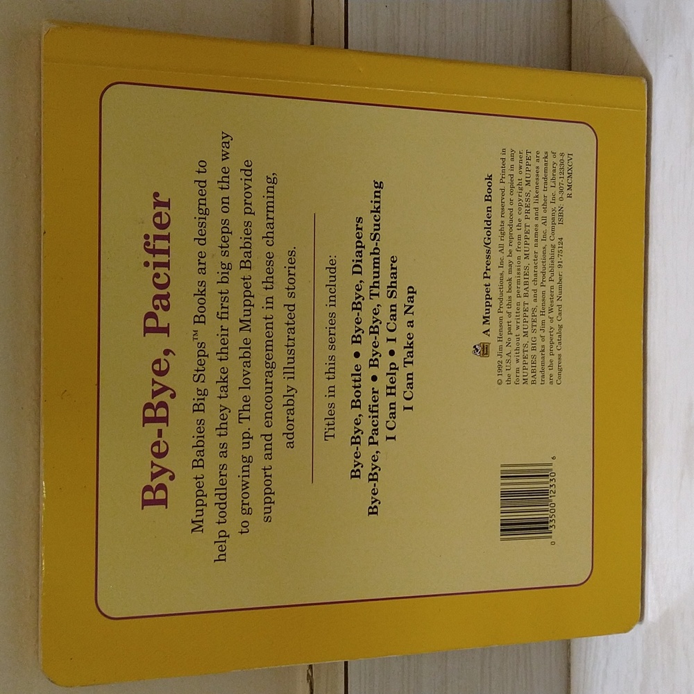 Vintage 1992 Muppet Babies: Bye-Bye, Pacifier Book By Louise Gikow - Picture 2 of 3